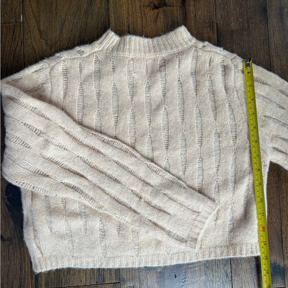 Zara Girls Cream Knit Sweater Size 9–10 | Soft Ribbed Pullover - Picture 3 of 5